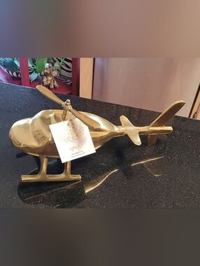 Metal Helicopter Sculpture